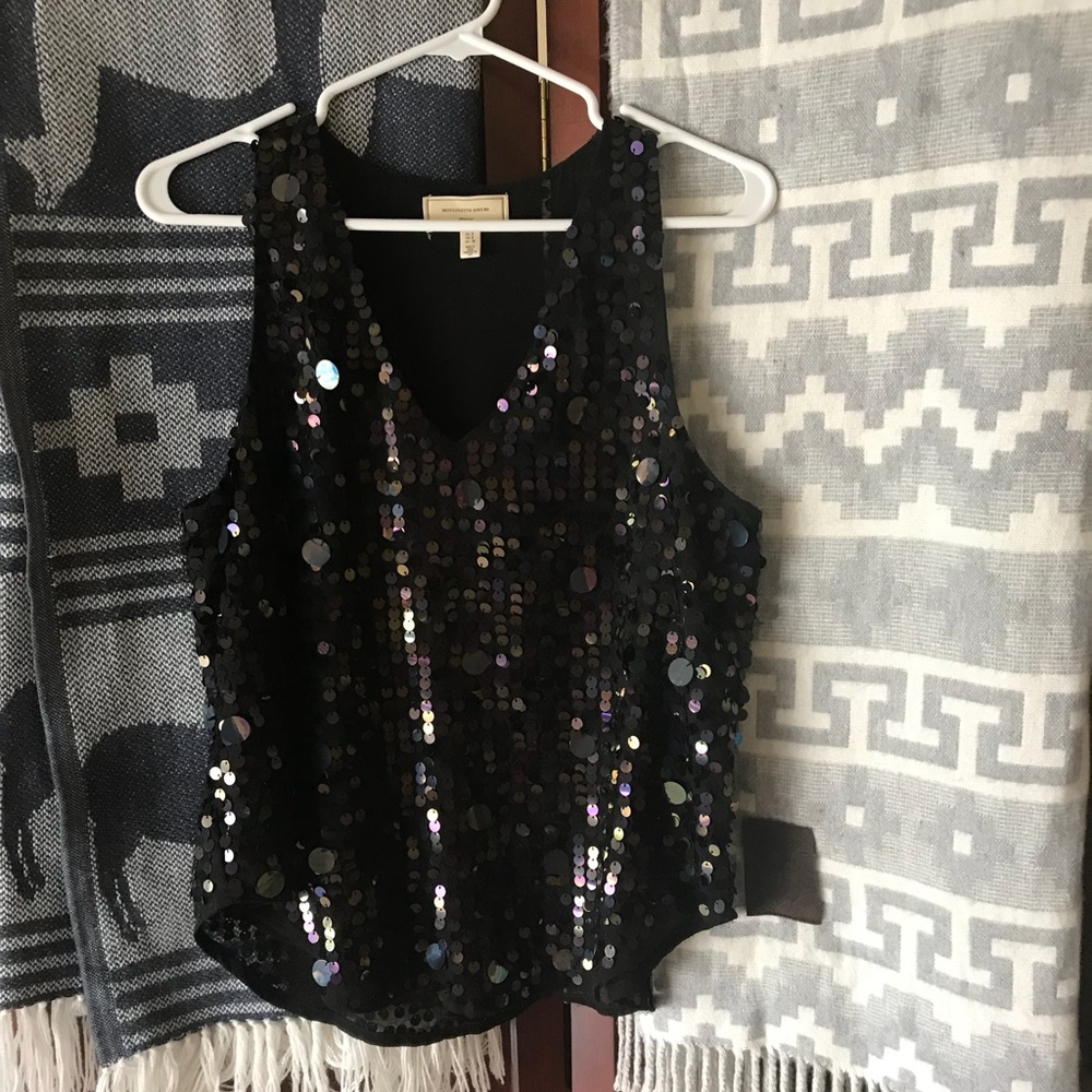Anthropologie sequin Vneck top
